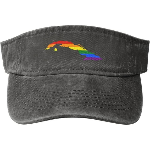 LGBT Flag Map of Cuba Sun Visor Hats for Women Men Sun Hat Cotton Golf Hat Vintage Baseball Cap