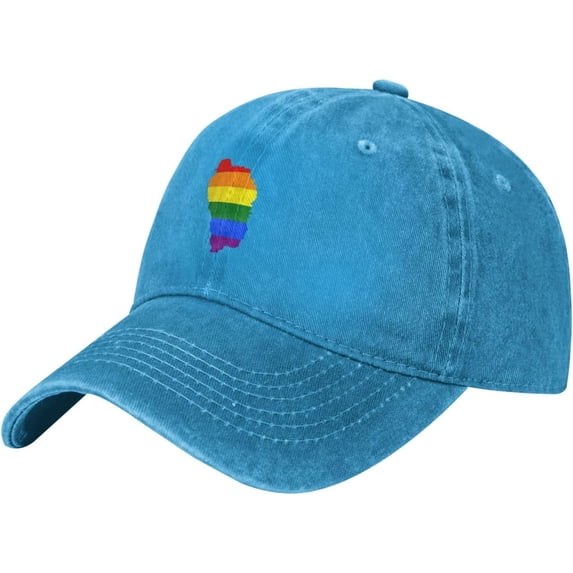 LGBT Flag Map of Dominica Baseball Cap Women Men Hat Vintage Trucker Sun Hat Dad Cowboy Hats