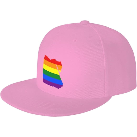 LGBT Flag Map of Egypt Snapback Hats for Men Women Baseball Cap Adjustable Flat Bill Sun Hat