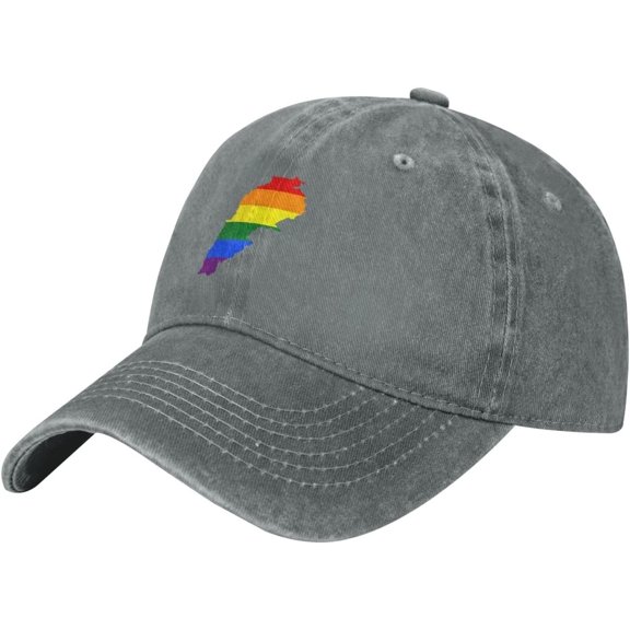 LGBT Flag Map of Lebanon Baseball Cap Women Men Hat Vintage Trucker Sun Hat Dad Cowboy Hats