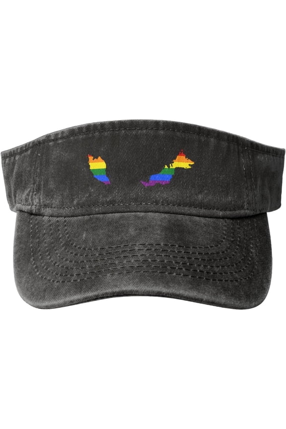 LGBT Flag Map of Malaysia Sun Visor Hats for Women Men Sun Hat Cotton Golf Hat Vintage Baseball Cap
