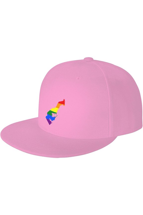 LGBT Flag Map of Monaco Snapback Hats for Men Women Baseball Cap Adjustable Flat Bill Sun Hat