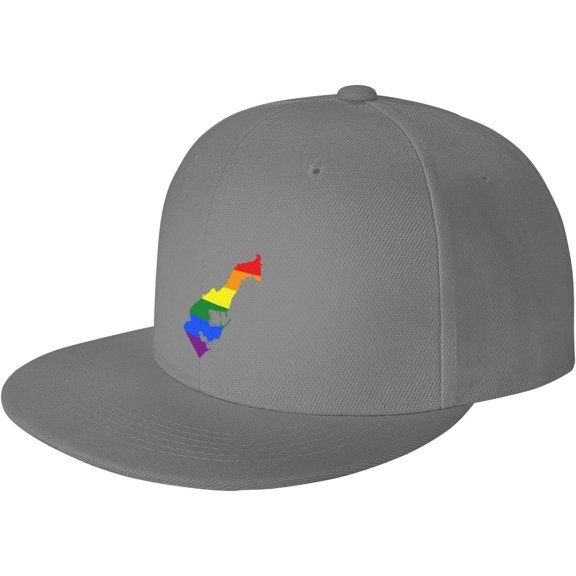 LGBT Flag Map of Monaco Snapback Hats for Men Women Baseball Cap Adjustable Flat Bill Sun Hat
