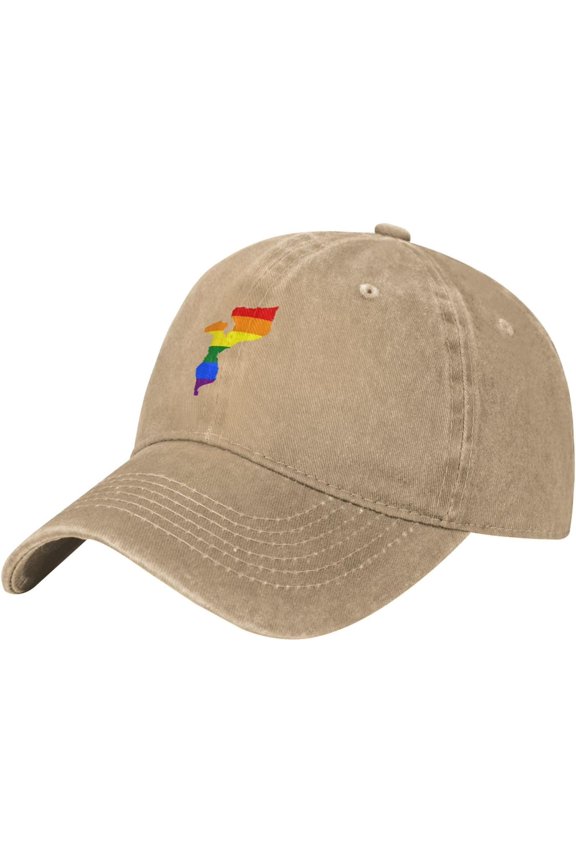 LGBT Flag Map of Mozambique Baseball Cap Women Men Hat Vintage Trucker Sun Hat Dad Cowboy Hats