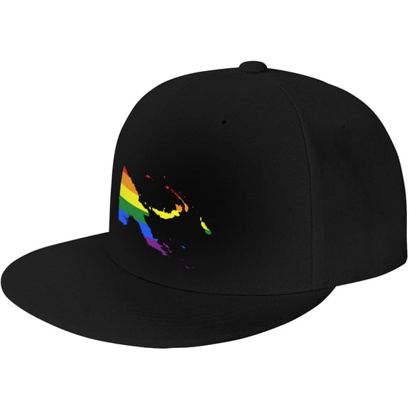 LGBT Flag Map of Papua New Guinea Snapback Hats for Men Women Baseball Cap Adjustable Flat Bill Sun Hat