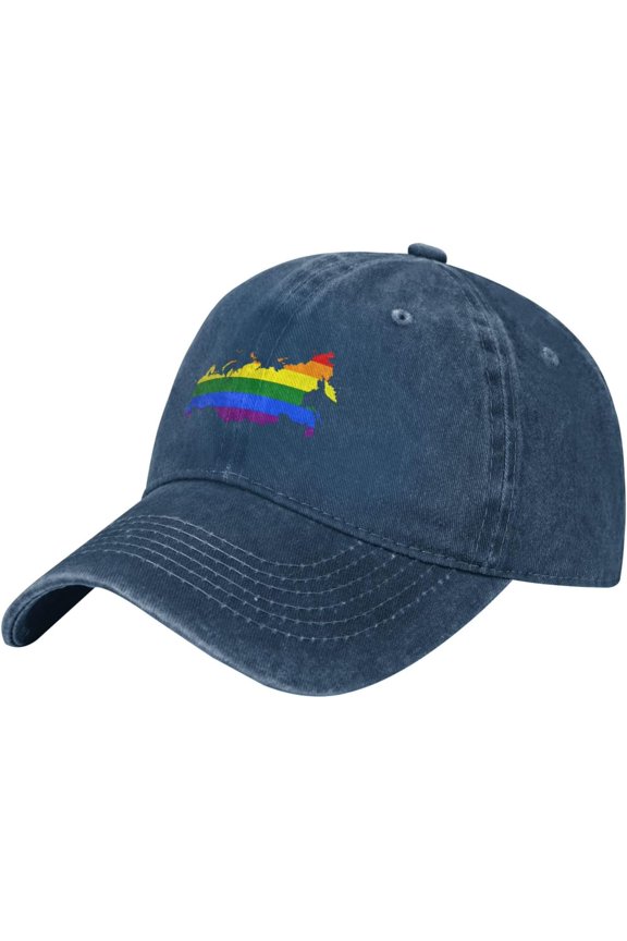 LGBT Flag Map of Russia Baseball Cap Women Men Hat Vintage Trucker Sun Hat Dad Cowboy Hats