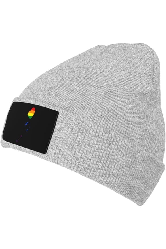 LGBT Flag Map of Saint Vincent and The Grenadines Beanie Hat for Men Women Skull Cap Winter Warm Knit Hats