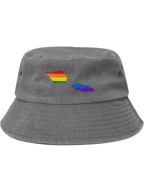 LGBT Flag Map of Samoa Bucket Hat for Women Men Outdoor Sun Hat Summer Beach Travel Fishing Cap