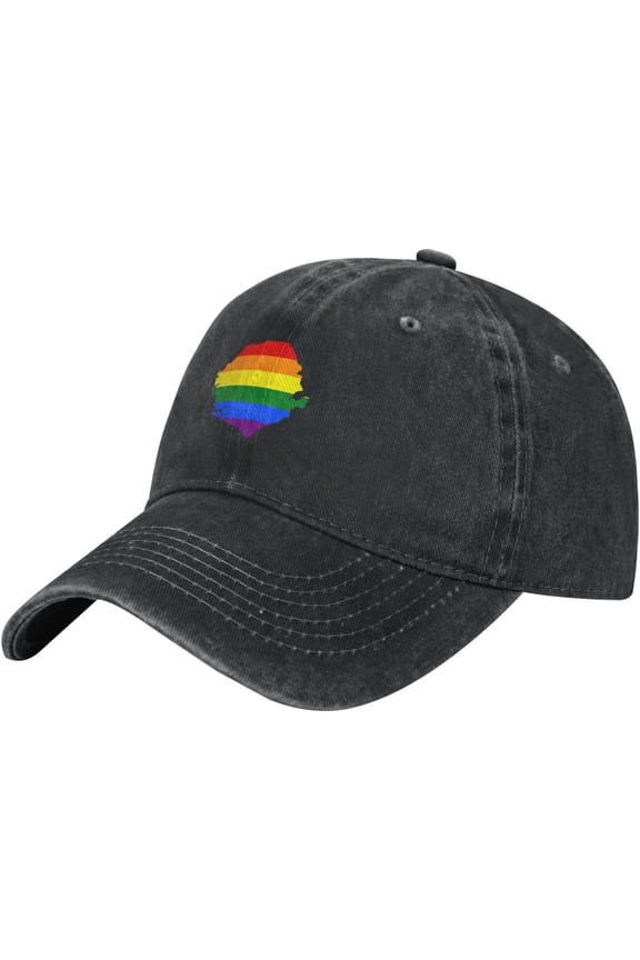 LGBT Flag Map of Sierra Leone Baseball Cap Women Men Hat Vintage Trucker Sun Hat Dad Cowboy Hats