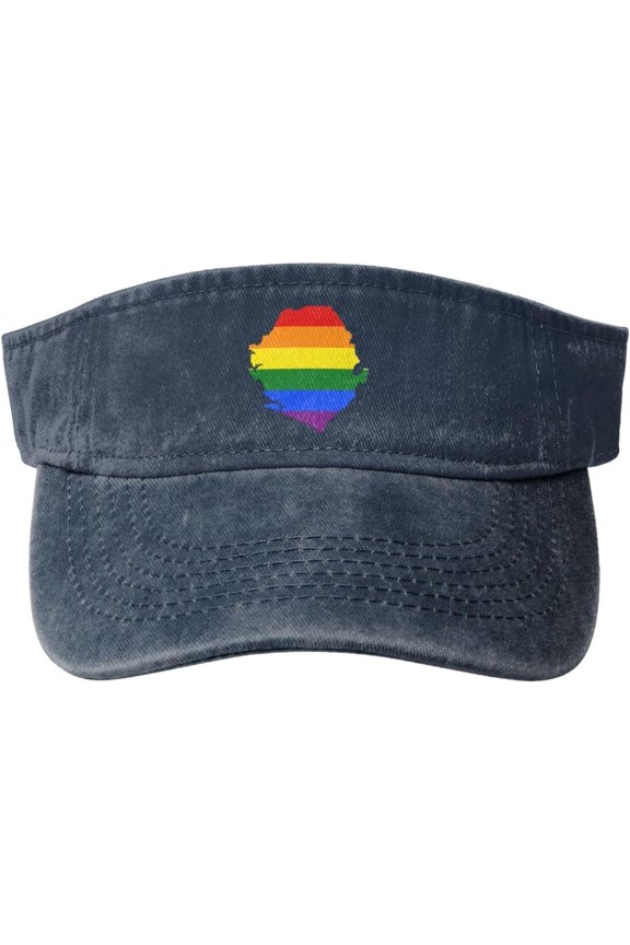 LGBT Flag Map of Sierra Leone Sun Visor Hats for Women Men Sun Hat Cotton Golf Hat Vintage Baseball Cap