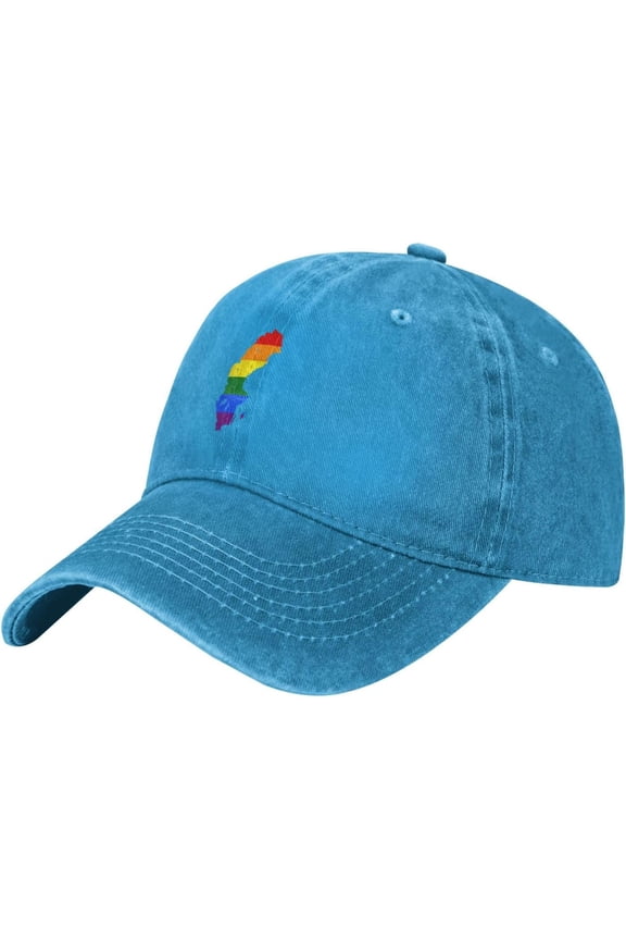 LGBT Flag Map of Sweden Baseball Cap Women Men Hat Vintage Trucker Sun Hat Dad Cowboy Hats