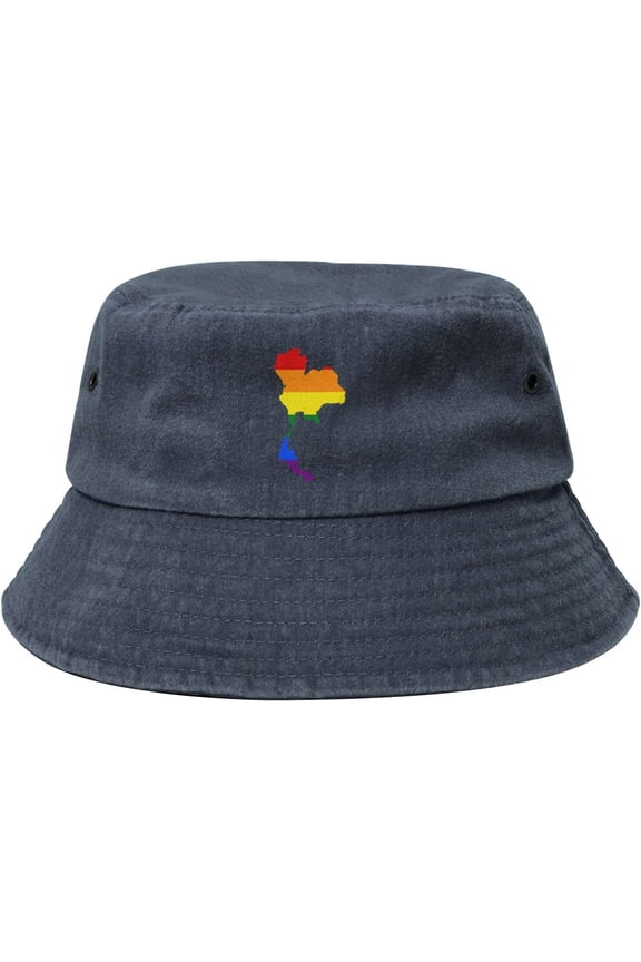 LGBT Flag Map of Thailand Bucket Hat for Women Men Outdoor Sun Hat Summer Beach Travel Fishing Cap