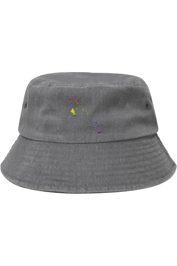LGBT Flag Map of The Bahamas Bucket Hat for Women Men Outdoor Sun Hat Summer Beach Travel Fishing Cap