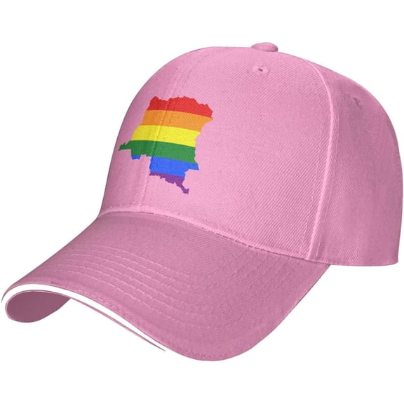LGBT Flag Map of The Democratic Republic of The Congo Baseball Cap Women Men Hat Truck Driver Baseball Caps