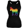 thumbnail image 1 of LGBT Gay Democrat Pride Donkey Black Juniors Soft Tank Top - Small, 1 of 1