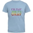 thumbnail image 1 of LGBT Gay Pride It's Okay I'm Gay Generic Light Blue Adult T-Shirt - Large, 1 of 1