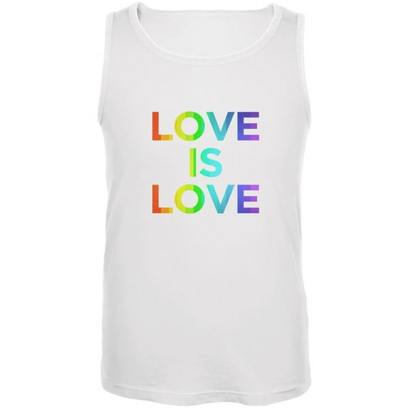 LGBT Gay Pride Love Is Love Mens Tank Top White LG