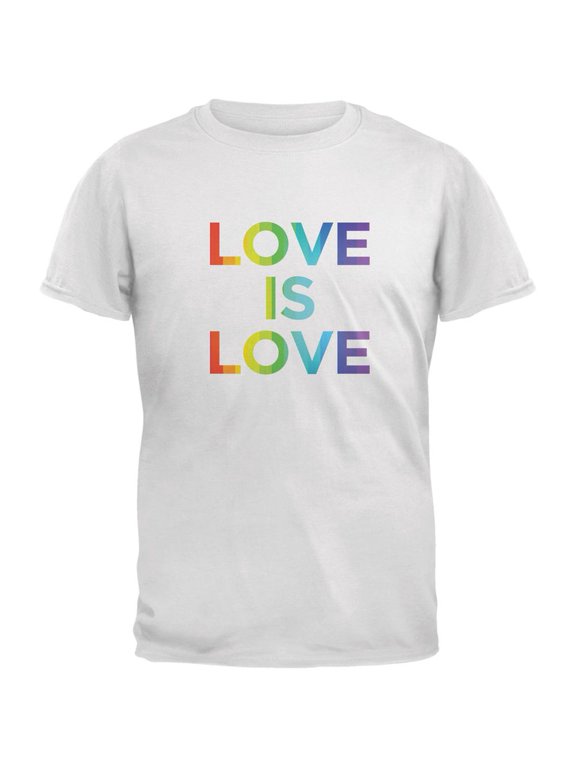 LGBT Gay Pride Love Is Love White Adult T-Shirt - Small