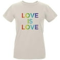 thumbnail image 1 of LGBT Gay Pride Love Is Love Womens Organic T Shirt Natural SM, 1 of 1