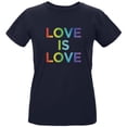 thumbnail image 1 of LGBT Gay Pride Love Is Love Womens Organic T Shirt Navy X-LG, 1 of 1