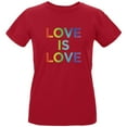 thumbnail image 1 of LGBT Gay Pride Love Is Love Womens Organic T Shirt Red SM, 1 of 1