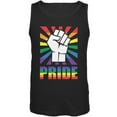 thumbnail image 1 of LGBT Gay Pride PRIDE Raised Fist Black Adult Tank Top, 1 of 1