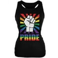 thumbnail image 1 of LGBT Gay Pride PRIDE Raised Fist Black Juniors Soft Tank Top - Small, 1 of 1