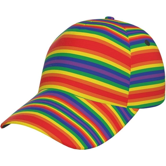 LGBT Gay Pride Rainbow Baseball Cap Vintage LGBT Gay Pride Adjustable Baseball Hat for Men Women