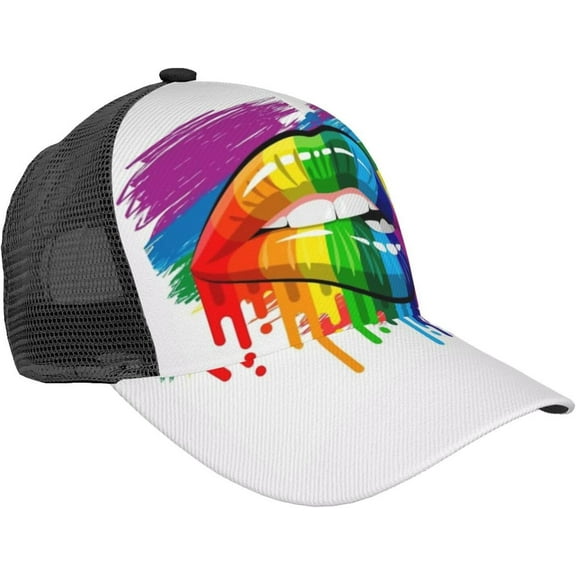 LGBT Gay Pride Rainbow Baseball Cap Women Men LGBT Mesh Trucker Hat Adjustable Snapback Baseball Hats