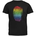 thumbnail image 1 of LGBT Gay Pride Rainbow Thumbprint Black Adult T-Shirt - Large, 1 of 1