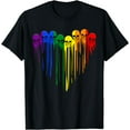 thumbnail image 1 of LGBT Gay Pride Skull Rainbow Heart LGBT Support T-Shirt, 1 of 3