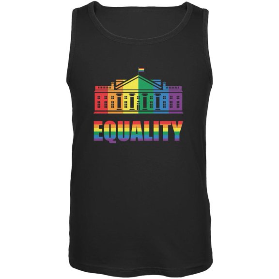 LGBT Gay Pride White House Black Adult Tank Top