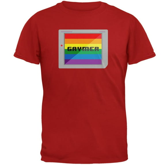 LGBT Halloween Handheld Gamer Gaymer Costume Mens T Shirt Red 4X-LG