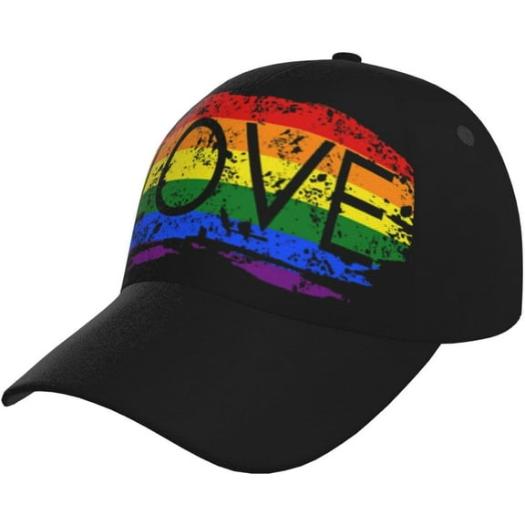 LGBT Hats LGBT Gay Pride Rainbow Baseball Hat Summer Adjustable LGBT Snapback Baseball Cap Hat for Men Women