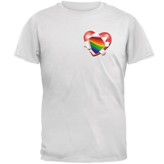 LGBT Heart Full of Pride Mens T Shirt White 3X-LG