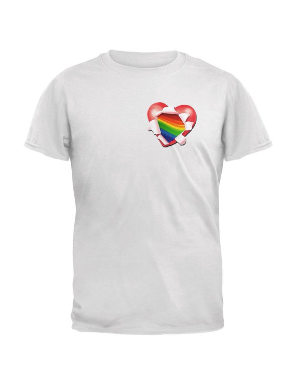 LGBT Heart Full of Pride Mens T Shirt White MD