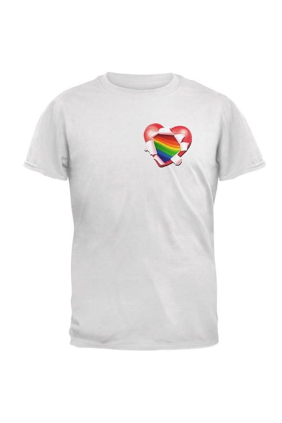 LGBT Heart Full of Pride Mens T Shirt White SM