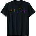 thumbnail image 1 of LGBT Heartbeat EKG Shirt Gay Lesbian gift, 1 of 4
