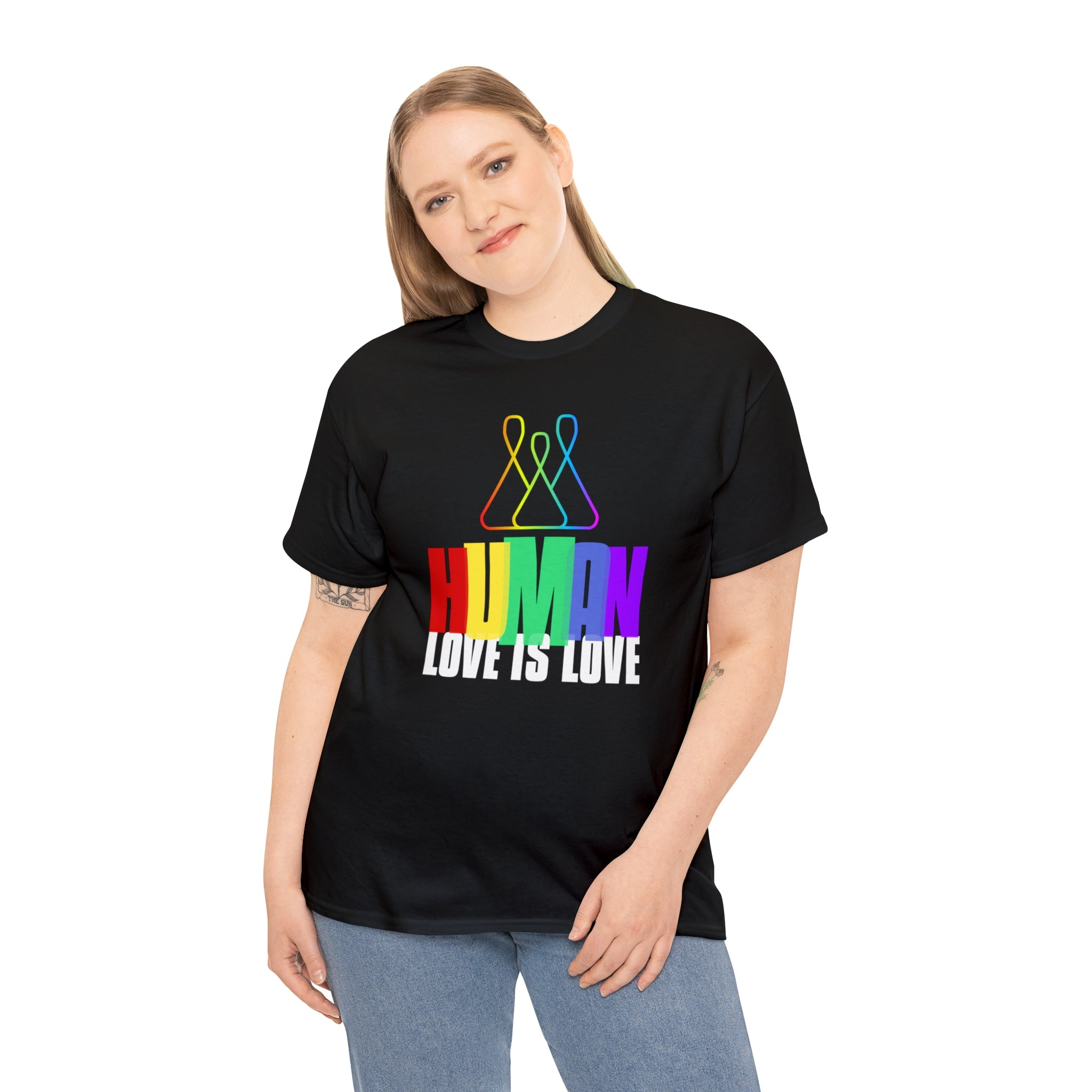 LGBT Human Rainbow Shirt Women Men Gay Pride Shirt Rainbow Plus Size Clothing for Women Walmart