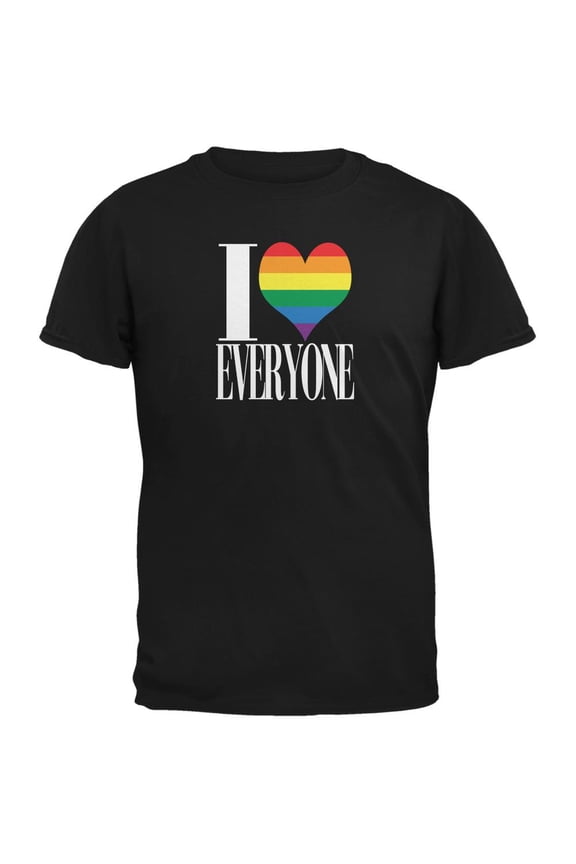 LGBT I Heart Everyone Bi-Sexual Black Adult T-Shirt - Large