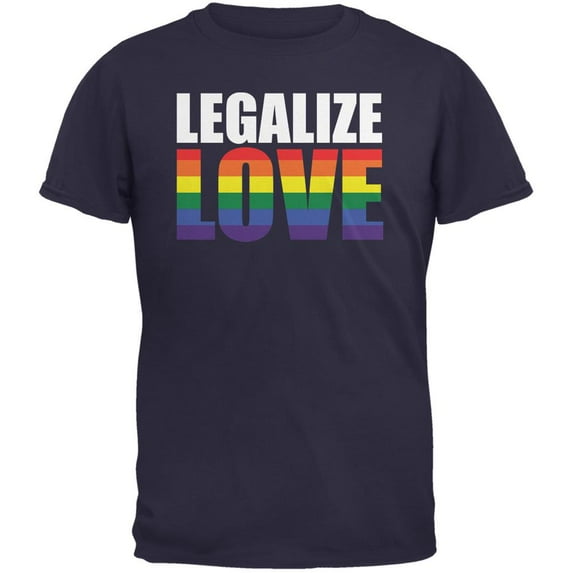 LGBT Legalize Love Rainbow Navy Adult T-Shirt - 2X-Large