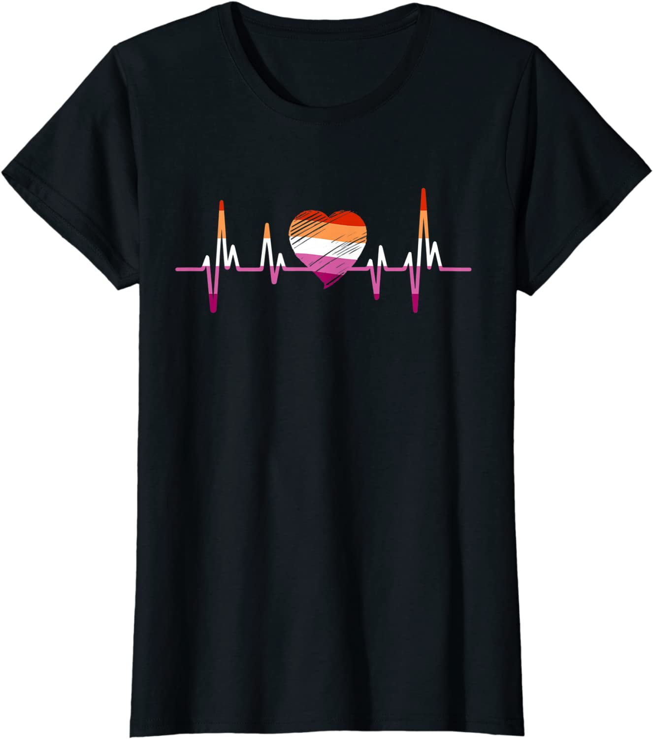 Lgbt Stuff LGBT & Lesbian Stuff Heart with Pride Flag Lesbian Gift T-Shirt ...