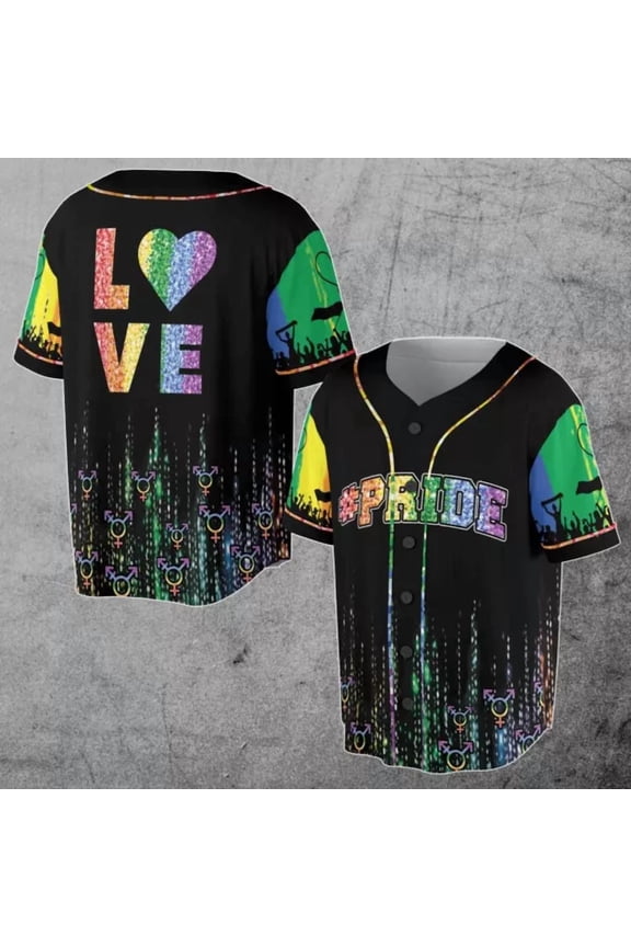 LGBT Love Pride Rainbow Pride Month LGBT 3D All Over Print Baseball Jersey Shirt - Hot Sal