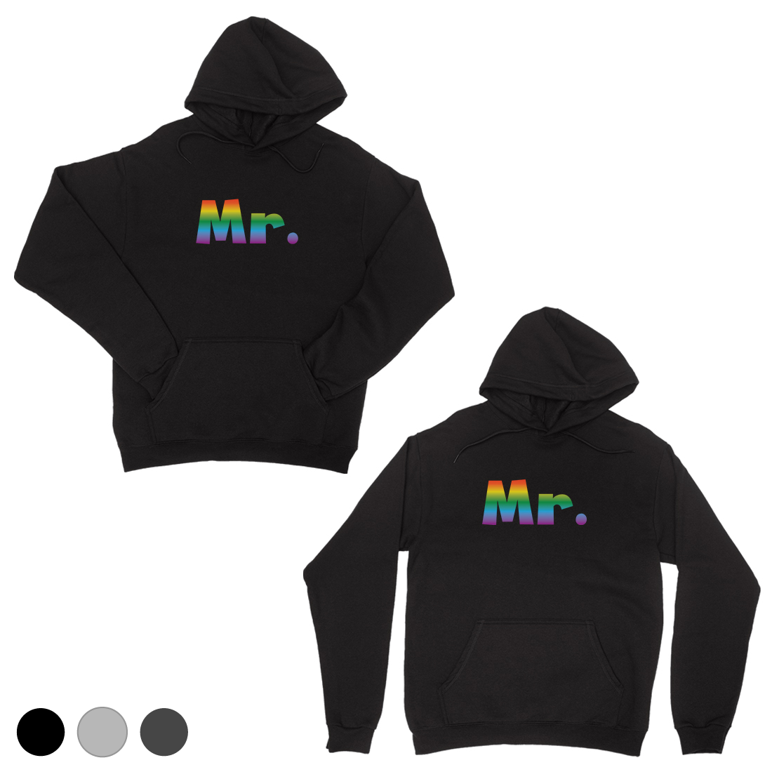 LGBT Mr. Mr. Rainbow Black Matching Couple Hoodies Valentines Walmart