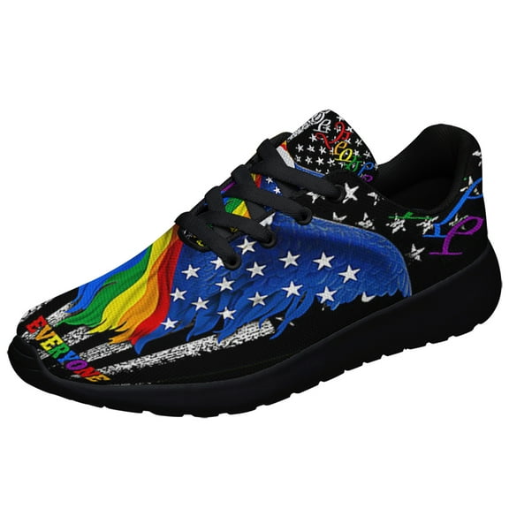 LGBT Pride Eagle We The People Means Everyone Shoes Sneakers Black Size 3.5