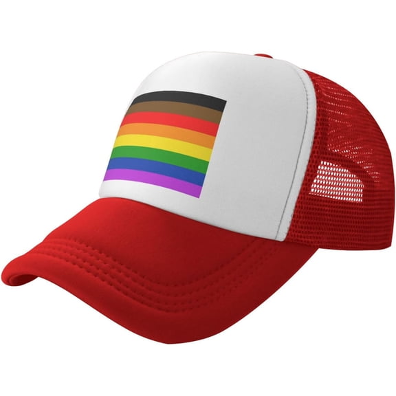 LGBT Pride Flag Men's Black Adjustable Baseball Cap Vintage Dad Hat Trucker Cap