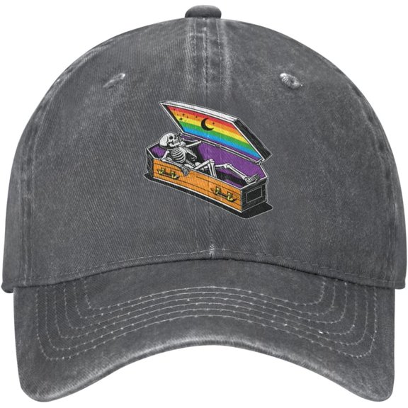 LGBT Pride Month Hat Funny LGBT Pride Skeleton Hat Gay Pride Lesbian Love Cap for Men Women Black