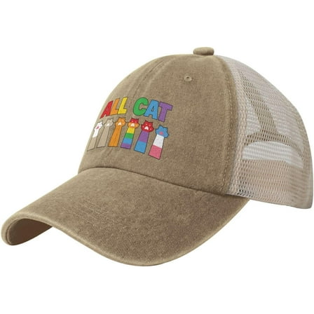 LGBT Pride Month Mesh Hat Cat LGBT Pride Diversity Hat Gay Pride Lesbian Love Cap for Men Women Black