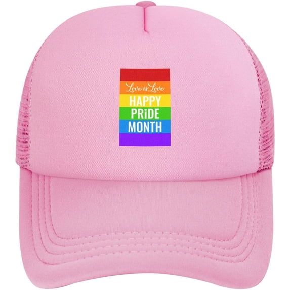LGBT Pride Month Mesh Hat Happy Pride Month Trucker Hatgay Pride Lesbian Love Cap for Men Women Black