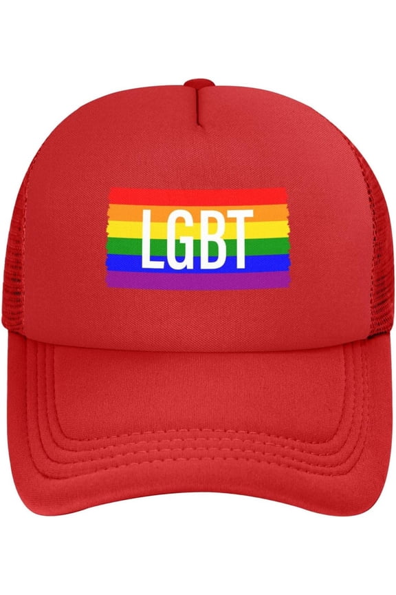 LGBT Pride Month Mesh Hat LGBT Trucker Hatgay Pride Lesbian Love Cap for Men Women Black